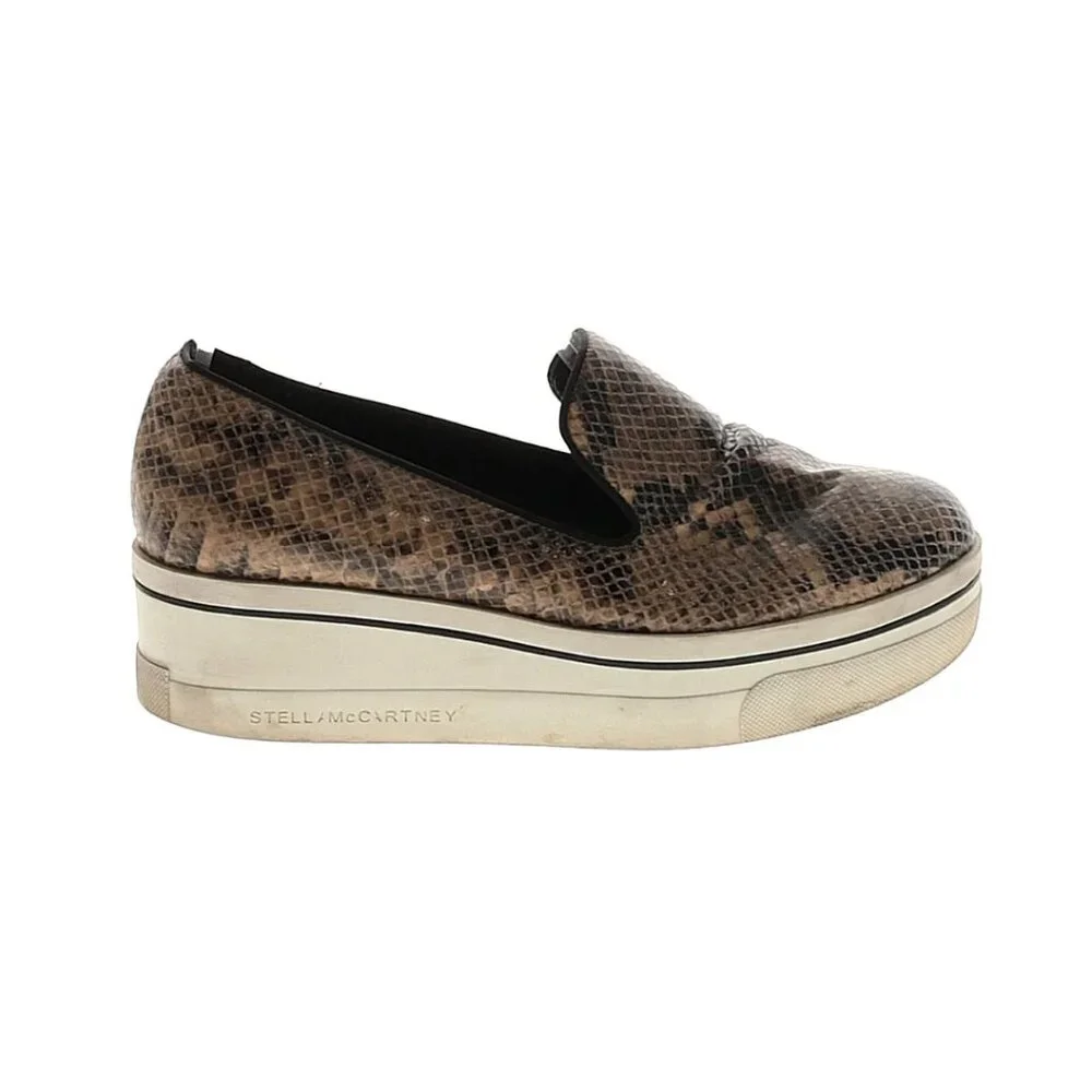 Stella McCartney Vegetarian Leather Animal Print Platform Loafers IT 37 / US 7